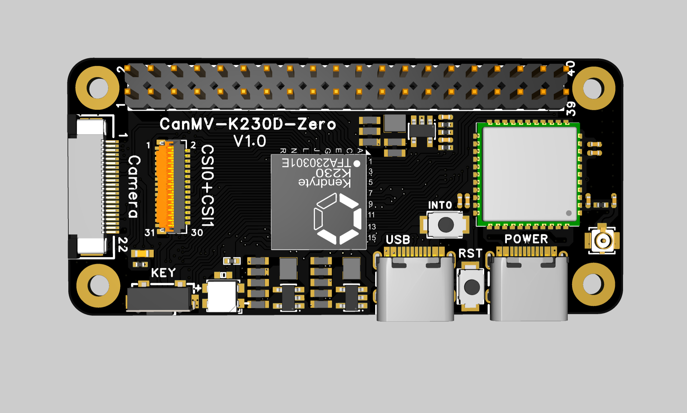 CanMV-K230D Zero 渲染图 正面